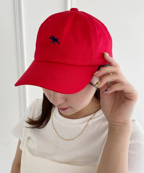 【POLO CHAMPS/ポロチャンプス】別注 ワンポイント 刺繍 　ユニセックス　ローキャップ | MD5231001 | レッド