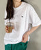 【POLO CHAMPS/ポロチャンプス】 別注 ワンポイント刺繍 クルーネック半袖Tシャツ オーバーサイズ | CL2232052 | ホワイト