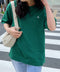 【POLO CHAMPS/ポロチャンプス】 別注 ワンポイント刺繍 クルーネック半袖Tシャツ オーバーサイズ | CL2232052 | ダークグリーン