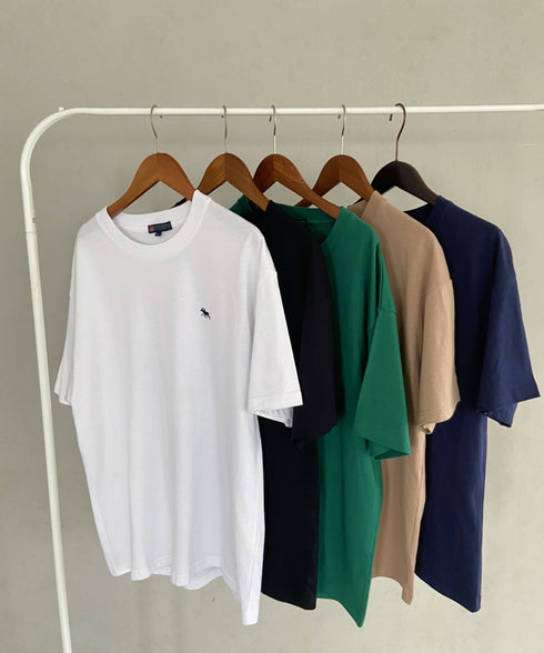 【POLO CHAMPS/ポロチャンプス】 別注 ワンポイント刺繍 クルーネック半袖Tシャツ オーバーサイズ | CL2232052 | ダークグリーン