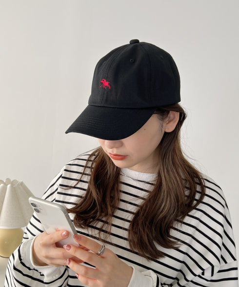 【POLO CHAMPS/ポロチャンプス】別注 ワンポイント 刺繍  ユニセックス ローキャップ | CL5231380 | ブラック