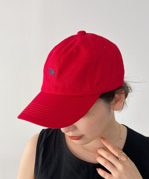 【POLO CHAMPS/ポロチャンプス】別注 ワンポイント 刺繍  ユニセックス ローキャップ | CL5231380 | レッド