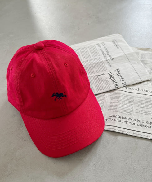 【POLO CHAMPS/ポロチャンプス】別注 ワンポイント 刺繍  ユニセックス ローキャップ | CL5231380 | レッド
