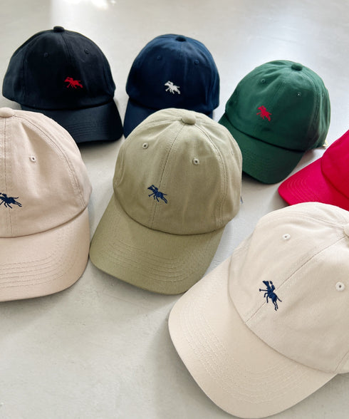 【POLO CHAMPS/ポロチャンプス】別注 ワンポイント 刺繍  ユニセックス ローキャップ | CL5231380 | レッド