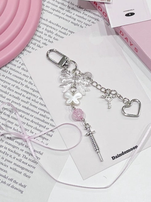 リボンチャームキーリング | WO4241617 | シルバー