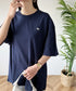 【POLO CHAMPS/ポロチャンプス】 別注 オーバーサイズ ワンポイント刺繍 クルーネック半袖Tシャツ | MD2232002 | ネイビー