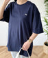 【POLO CHAMPS/ポロチャンプス】 別注 オーバーサイズ ワンポイント刺繍 クルーネック半袖Tシャツ | MD2232002 | ネイビー