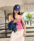 WOOALONG(ウアロン)/シグネチャー ロゴ ベースボール キャップ サイズ調整可能/Signature Logo ball cap | IL5231046 | ネイビー