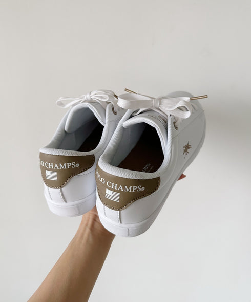 【POLO CHAMPS/ポロチャンプス】別注 ワンポイント刺繍 ローカット コートスニーカー | CL3233033 | グレイッシュベージュ