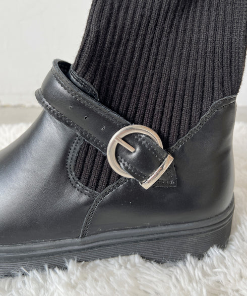 ニットドッキングベルトソックスブーツ | LO3233124 | ブラック