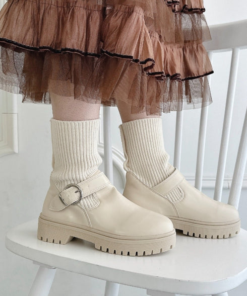 ニットドッキングベルトソックスブーツ | LO3233124 | アイボリー