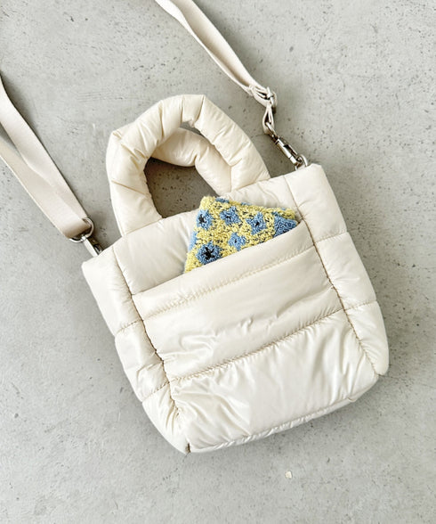 THE NORTH FACE(ザ・ノースフェイス)/2WAY メタリック ミニ ショルダーパデットバッグ/PLUMPY TOTE BAG | IM1233037 | ブラック