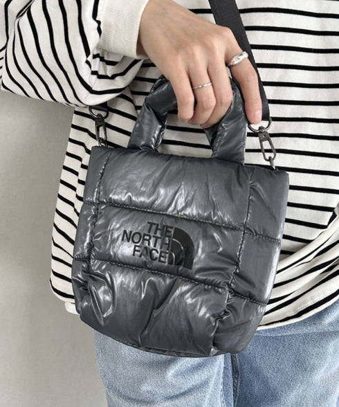 THE NORTH FACE(ザ・ノースフェイス)/2WAY メタリック ミニ ショルダーパデットバッグ/PLUMPY TOTE BAG | IM1233037 | グレー