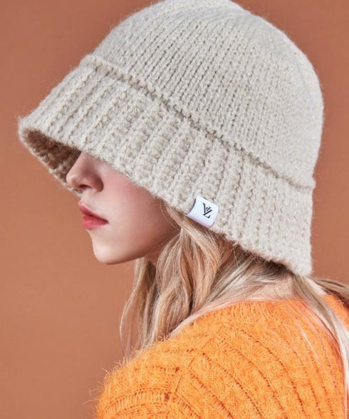 VARZAR(バザール)/Monogram Label Wool Knit Bucket Hat/モノグラム ラベル ウール ニット バケットハット | IL5233053 | ベージュ