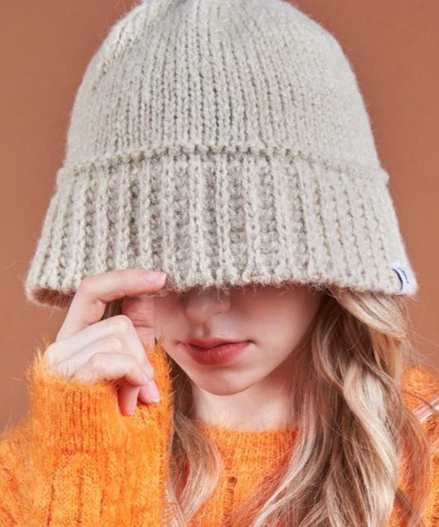 VARZAR(バザール)/Monogram Label Wool Knit Bucket Hat/モノグラム ラベル ウール ニット バケットハット | IL5233053 | ベージュ
