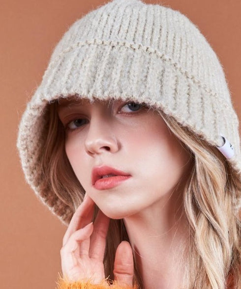 VARZAR(バザール)/Monogram Label Wool Knit Bucket Hat/モノグラム ラベル ウール ニット バケットハット | IL5233053 | ベージュ