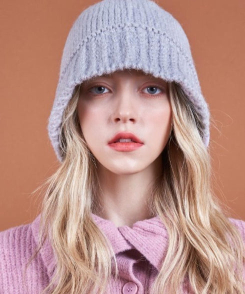 VARZAR(バザール)/Monogram Label Wool Knit Bucket Hat/モノグラム ラベル ウール ニット バケットハット | IL5233053 | グレー