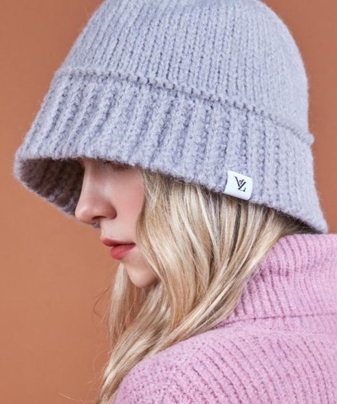 VARZAR(バザール)/Monogram Label Wool Knit Bucket Hat/モノグラム ラベル ウール ニット バケットハット | IL5233053 | グレー