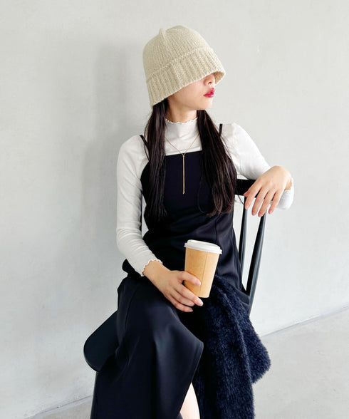 VARZAR(バザール)/Monogram Label Wool Knit Bucket Hat/モノグラム ラベル ウール ニット バケットハット | IL5233053 | ベージュ