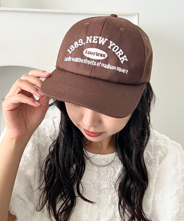 NEWYORKフロント刺繍ロゴキャップ | WR6233002 | ブラウン
