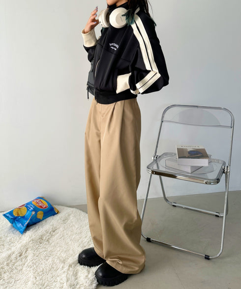 ラインショート丈トラックジャケット | CL2233573 | ブラック