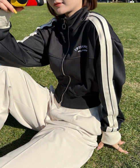 ラインショート丈トラックジャケット | CL2233573 | ブラック