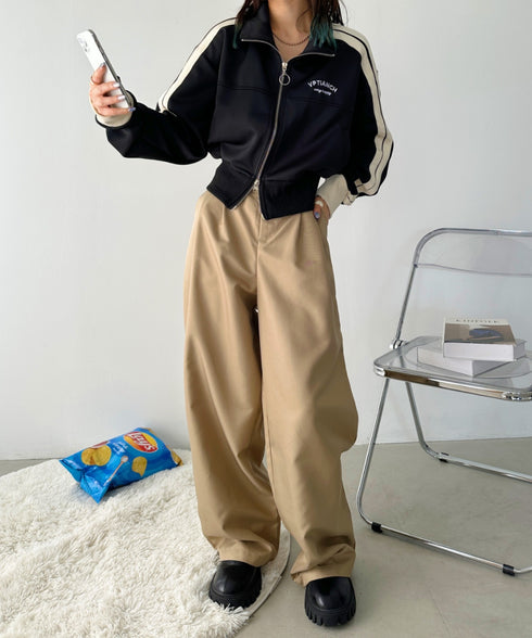 ラインショート丈トラックジャケット | CL2233573 | ブラック