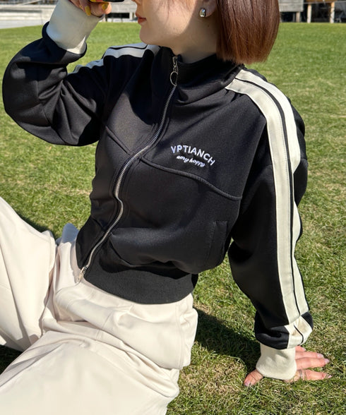 ラインショート丈トラックジャケット | CL2233573 | ブラック