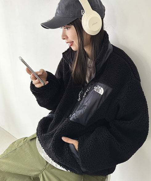 THE NORTH FACE(ザ・ノースフェイス)/2WAY リバーシブル 軽量 保温 プレイグリーン ボアフリース ナイロン ハーフジップアノラック/PLAY GREEN RVS FLEECE ANORAK | IM2234009 | ブラック