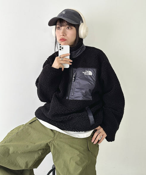 THE NORTH FACE(ザ・ノースフェイス)/2WAY リバーシブル 軽量 保温 プレイグリーン ボアフリース ナイロン ハーフジップアノラック/PLAY GREEN RVS FLEECE ANORAK | IM2234009 | ブラック