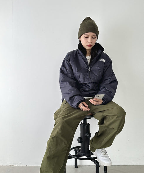 THE NORTH FACE(ザ・ノースフェイス)/2WAY リバーシブル 軽量 保温 プレイグリーン ボアフリース ナイロン ハーフジップアノラック/PLAY GREEN RVS FLEECE ANORAK | IM2234009 | ブラック