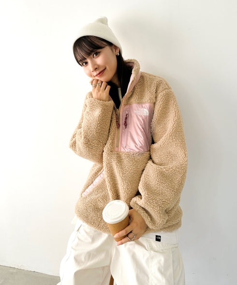 THE NORTH FACE(ザ・ノースフェイス)/2WAY リバーシブル 軽量 保温 プレイグリーン ボアフリース ナイロン ハーフジップアノラック/PLAY GREEN RVS FLEECE ANORAK | IM2234009 | キャメル