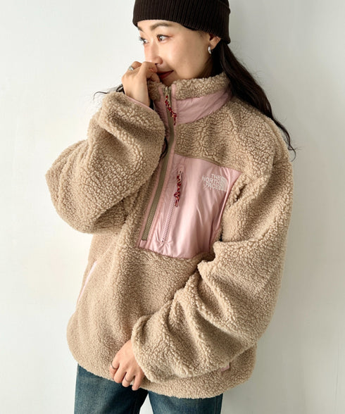 THE NORTH FACE(ザ・ノースフェイス)/2WAY リバーシブル 軽量 保温 プレイグリーン ボアフリース ナイロン ハーフジップアノラック/PLAY GREEN RVS FLEECE ANORAK | IM2234009 | キャメル