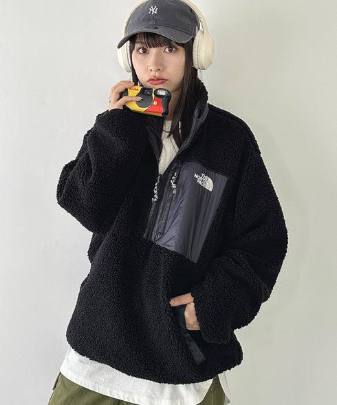 THE NORTH FACE(ザ・ノースフェイス)/2WAY リバーシブル 軽量 保温 プレイグリーン ボアフリース ナイロン ハーフジップアノラック/PLAY GREEN RVS FLEECE ANORAK | IM2234009 | ブラック