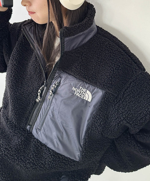 THE NORTH FACE(ザ・ノースフェイス)/2WAY リバーシブル 軽量 保温 プレイグリーン ボアフリース ナイロン ハーフジップアノラック/PLAY GREEN RVS FLEECE ANORAK | IM2234009 | ブラック