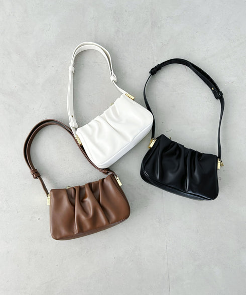 tack desigh leather shoulder bag／2WAYタックデザインPUショルダーバッグ | UN1233730 | ブラウン