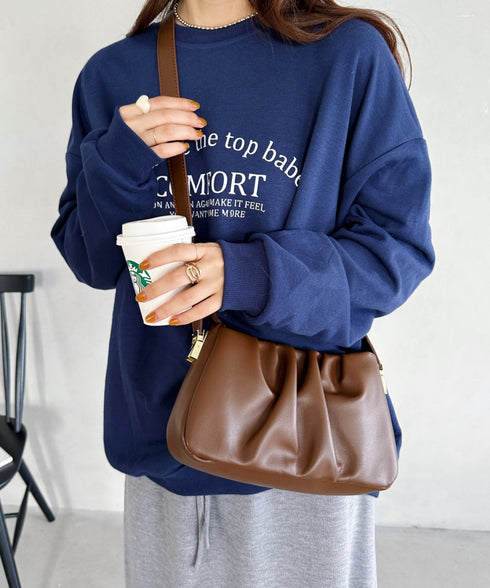 tack desigh leather shoulder bag／2WAYタックデザインPUショルダーバッグ | UN1233730 | ブラウン