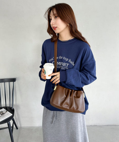 tack desigh leather shoulder bag／2WAYタックデザインPUショルダーバッグ | UN1233730 | ブラウン