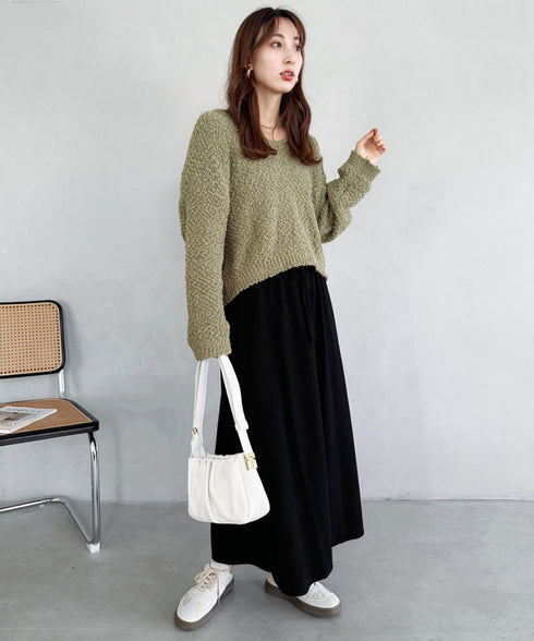 tack desigh leather shoulder bag／2WAYタックデザインPUショルダーバッグ | UN1233730 | アイボリー