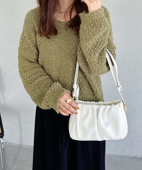 tack desigh leather shoulder bag／2WAYタックデザインPUショルダーバッグ | UN1233730 | アイボリー