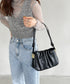 tack desigh leather shoulder bag／2WAYタックデザインPUショルダーバッグ | UN1233730 | ブラック