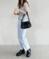 tack desigh leather shoulder bag／2WAYタックデザインPUショルダーバッグ | UN1233730 | ブラック
