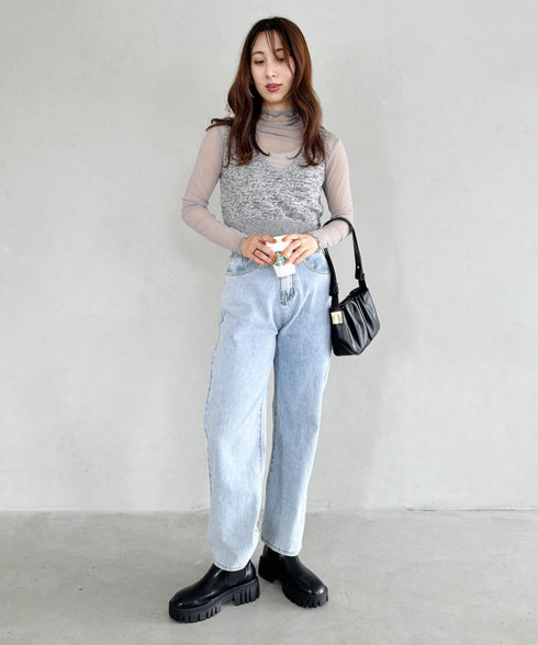tack desigh leather shoulder bag／2WAYタックデザインPUショルダーバッグ | UN1233730 | ブラック