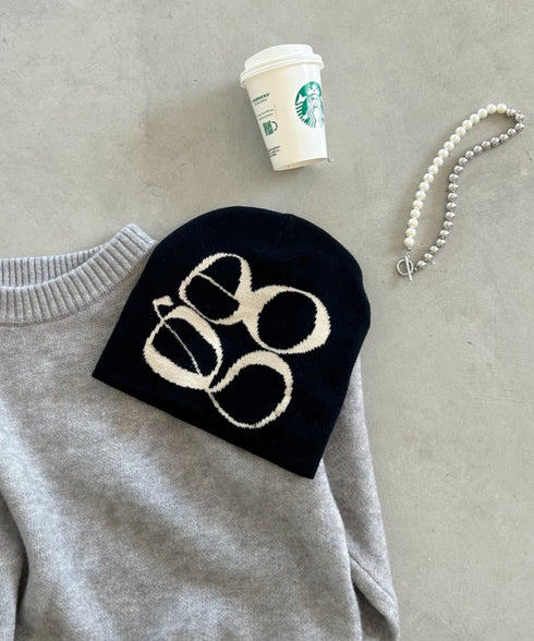 モチーフジャガードビーニー | CL5233818 | ブラック