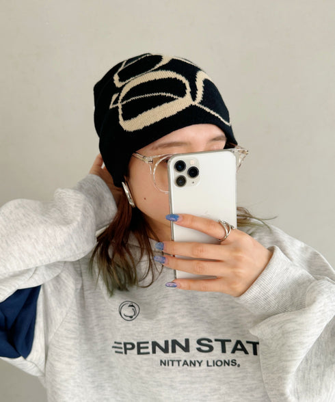 モチーフジャガードビーニー | CL5233818 | ブラック