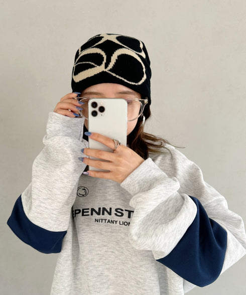 モチーフジャガードビーニー | CL5233818 | ブラック