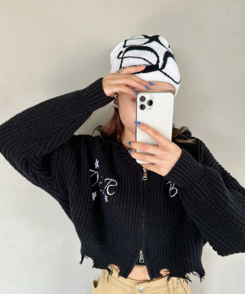 モチーフジャガードビーニー | CL5233818 | ホワイト