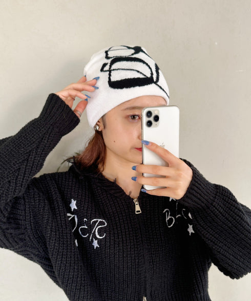 モチーフジャガードビーニー | CL5233818 | ホワイト