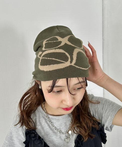モチーフジャガードビーニー | CL5233818 | カーキ