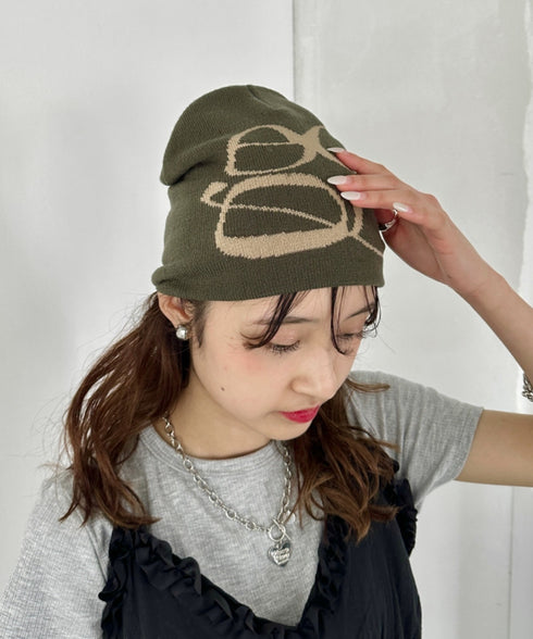 モチーフジャガードビーニー | CL5233818 | カーキ